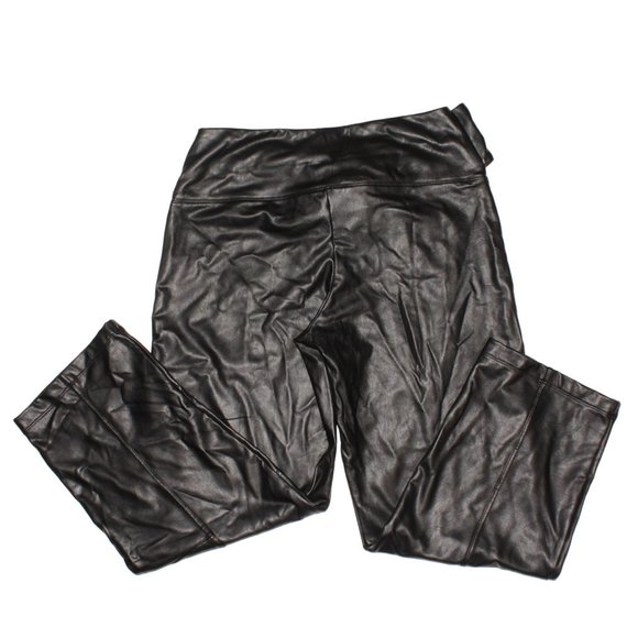 Joie Pants Sz M Womens Faux Leather High Rise Belted Waist Ankle Tummy Control - Picture 2 of 7